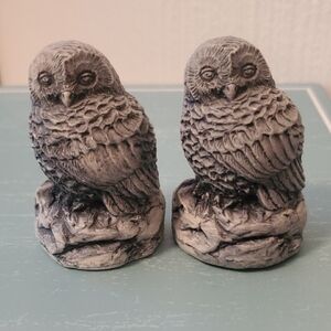 Alaska Gray Owl Figurines - Set of 2